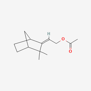 molecular formula C13H20O2 B13971358 2-(2,2-Dimethyl-3-norbornylidene)ethyl acetate CAS No. 58437-70-0
