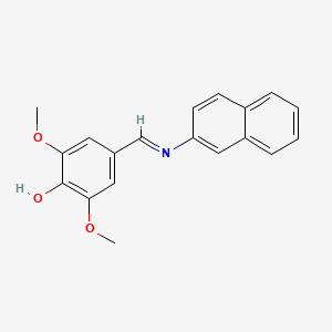 molecular formula C19H17NO3 B13971365 2,6-Dimethoxy-4-[(2-naphthalenylimino)methyl]-phenol CAS No. 350035-09-5