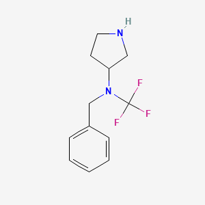 molecular formula C12H15F3N2 B13971383 N-benzyl-N-(trifluoromethyl)pyrrolidin-3-amine 