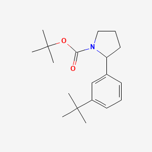 molecular formula C19H29NO2 B13971396 tert-Butyl 2-(3-(tert-butyl)phenyl)pyrrolidine-1-carboxylate 