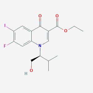 molecular formula C17H19FINO4 B1397141 (S)-Ethyl 7-fluoro-1-(1-hydroxy-3-methylbutan-2-yl)-6-iodo-4-oxo-1,4-dihydroquinoline-3-carboxylate CAS No. 697762-60-0