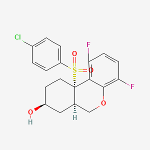 molecular formula C19H17ClF2O4S B1397142 (6aR,8S,10aS)-10a-((4-Chlorophenyl)sulfonyl)-1,4-difluoro-6a,7,8,9,10,10a-hexahydro-6H-benzo[c]chromen-8-ol CAS No. 944949-06-8