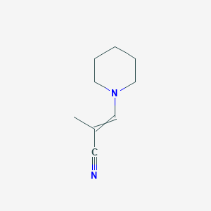 molecular formula C9H14N2 B13971427 2-Methyl-3-(piperidin-1-yl)prop-2-enenitrile CAS No. 57988-63-3