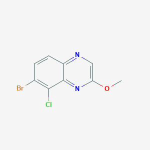 molecular formula C9H6BrClN2O B13971459 7-Bromo-8-chloro-2-methoxyquinoxaline 