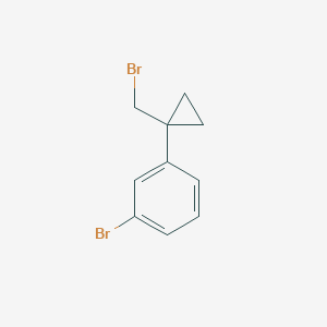molecular formula C10H10Br2 B13971466 1-Bromo-3-[1-(bromomethyl)cyclopropyl]benzene 