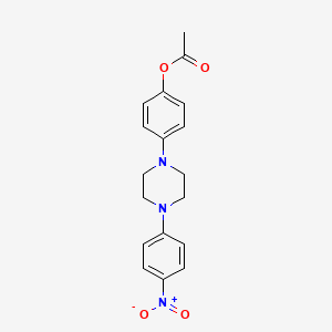 molecular formula C18H19N3O4 B13971517 4-(4-(4-Nitrophenyl)piperazin-1-yl)phenyl acetate 