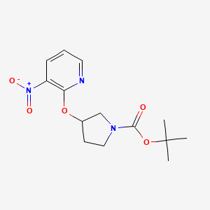 molecular formula C14H19N3O5 B13971521 tert-Butyl 3-((3-nitropyridin-2-yl)oxy)pyrrolidine-1-carboxylate 