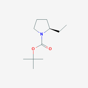 molecular formula C11H21NO2 B1397154 (R)-tert-butyl 2-ethylpyrrolidine-1-carboxylate CAS No. 876617-06-0