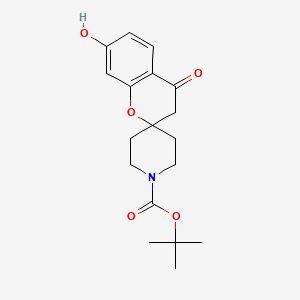 molecular formula C18H23NO5 B13971541 Tert-butyl 7-hydroxy-4-oxospiro[chroman-2,4'-piperidine]-1'-carboxylate 