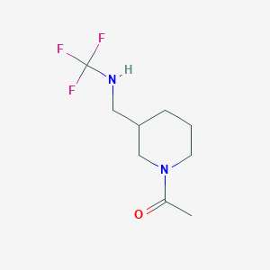 molecular formula C9H15F3N2O B13971551 1-(3-(((Trifluoromethyl)amino)methyl)piperidin-1-yl)ethanone 