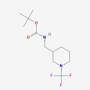molecular formula C12H21F3N2O2 B13971654 Tert-butyl ((1-(trifluoromethyl)piperidin-3-yl)methyl)carbamate 