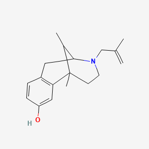molecular formula C18H25NO B13971658 5,9-Dimethyl-2'-hydroxy-2(N)-(2-methyl-2-propenyl)-6,7-benzomorphan CAS No. 63870-14-4