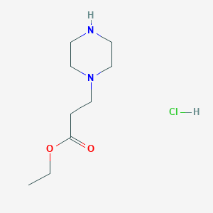 molecular formula C9H19ClN2O2 B13971666 Ethyl 3-(piperazin-1-yl)propanoate hydrochloride CAS No. 496808-06-1