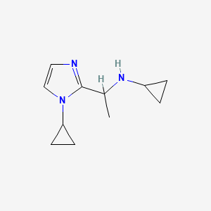 molecular formula C11H17N3 B13971694 N-(1-(1-cyclopropyl-1H-imidazol-2-yl)ethyl)cyclopropanamine 