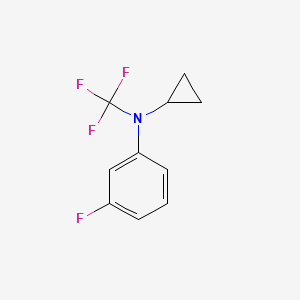 molecular formula C10H9F4N B13971734 N-cyclopropyl-3-fluoro-N-(trifluoromethyl)aniline 