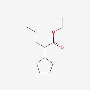molecular formula C12H22O2 B13971773 Ethyl alpha-propylcyclopentaneacetate CAS No. 36588-75-7