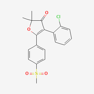 molecular formula C19H17ClO4S B13971803 4-(2-chlorophenyl)-2,2-dimethyl-5-(4-(methylsulfonyl)phenyl)furan-3(2H)-one 