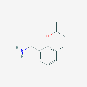 molecular formula C11H17NO B1397183 Benzenemethanamine, 3-methyl-2-(1-methylethoxy)- CAS No. 918812-01-8