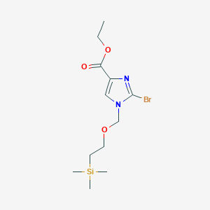 molecular formula C12H21BrN2O3Si B13971879 Ethyl 2-bromo-1-((2-(trimethylsilyl)ethoxy)methyl)-1H-imidazole-4-carboxylate 