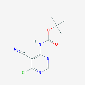 molecular formula C10H11ClN4O2 B13971924 tert-Butyl (6-chloro-5-cyanopyrimidin-4-yl)carbamate 