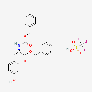 molecular formula C25H24F3NO8S B13971969 Benzyl (2S)-2-{[(benzyloxy)carbonyl]amino}-3-[4-(trifluoromethanesulfonyloxy)phenyl]propanoate 