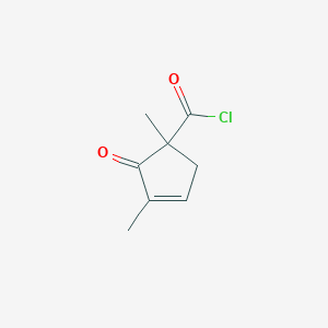 molecular formula C8H9ClO2 B13972005 1,3-Dimethyl-2-oxocyclopent-3-ene-1-carbonyl chloride CAS No. 97424-77-6