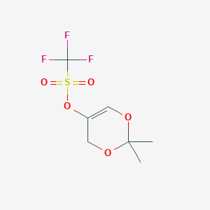 molecular formula C7H9F3O5S B13972036 2,2-Dimethyl-4H-1,3-dioxin-5-YL trifluoromethanesulfonate 