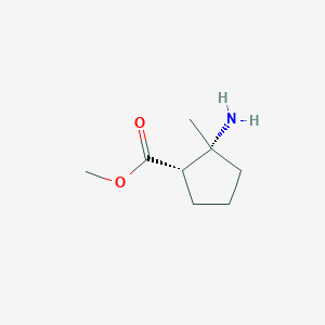 molecular formula C8H15NO2 B13972046 Methyl (1S,2R)-2-amino-2-methylcyclopentanecarboxylate CAS No. 566157-95-7