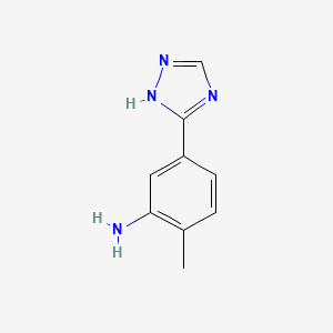 molecular formula C9H10N4 B1397206 2-甲基-5-(4H-[1,2,4]三唑-3-基)-苯胺 CAS No. 482344-75-2