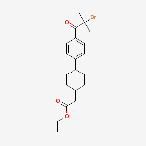 molecular formula C20H27BrO3 B1397207 Ethyl 2-(4-(4-(2-bromo-2-methylpropanoyl)-phenyl)cyclohexyl)acetate CAS No. 701232-18-0