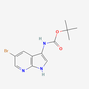 molecular formula C12H14BrN3O2 B13972078 tert-butyl (5-bromo-1H-pyrrolo[2,3-b]pyridin-3-yl)carbamate 