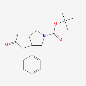 molecular formula C17H23NO3 B1397208 Tert-butyl 3-(2-oxoethyl)-3-phenylpyrrolidine-1-carboxylate CAS No. 616888-34-7