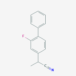 molecular formula C15H12FN B13972082 2-(2-Fluoro-4-biphenylyl)propionitrile 