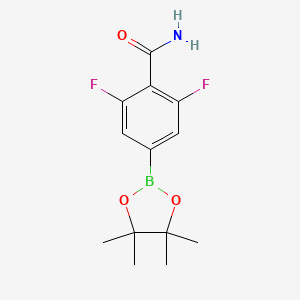 molecular formula C13H16BF2NO3 B1397209 4-Carbamoyl-3,5-difluorobenzeneboronic acid pinacol ester CAS No. 957345-69-6