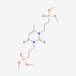 molecular formula C15H28N2O8P2 B139721 Phosphonic acid, ((6-methyl-2,4-dioxo-1,3(2H,4H)-pyrimidinediyl)bis(3,1-propanediyl))bis-, tetramethyl ester CAS No. 130366-46-0