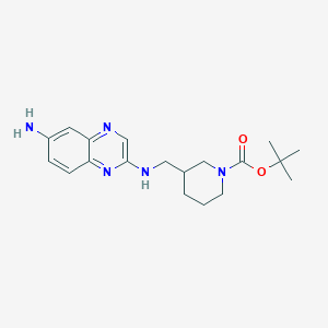 molecular formula C19H27N5O2 B13972192 tert-Butyl 3-(((6-aminoquinoxalin-2-yl)amino)methyl)piperidine-1-carboxylate 