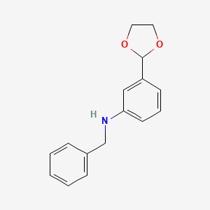 molecular formula C16H17NO2 B13972213 N-benzyl-3-(1,3-dioxolan-2-yl)aniline CAS No. 180336-50-9