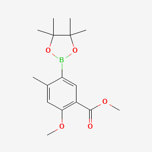 molecular formula C16H23BO5 B1397223 Methyl 2-methoxy-4-methyl-5-(4,4,5,5-tetramethyl-1,3,2-dioxaborolan-2-yl)benzoate CAS No. 1052647-21-8