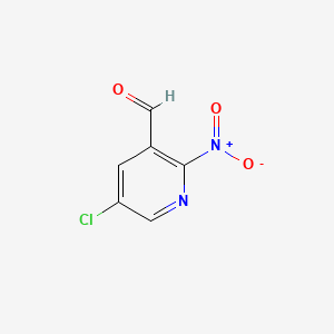 molecular formula C6H3ClN2O3 B13972236 5-Chloro-2-nitro-3-pyridinecarboxaldehyde 