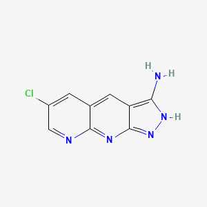 molecular formula C9H6ClN5 B1397227 6-chloro-1H-pyrazolo[3,4-b]1,8-naphthyridin-3-amine CAS No. 1335220-58-0