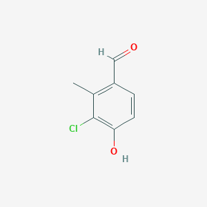 molecular formula C8H7ClO2 B13972306 3-Chloro-4-hydroxy-2-methylbenzaldehyde 