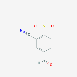 molecular formula C9H7NO3S B1397235 5-Formyl-2-methanesulfonylbenzonitrile CAS No. 1353878-08-6
