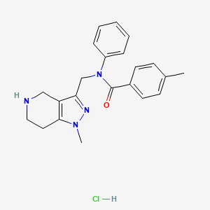 molecular formula C22H25ClN4O B1397238 4-methyl-N-({1-methyl-1H,4H,5H,6H,7H-pyrazolo[4,3-c]pyridin-3-yl}methyl)-N-phenylbenzamide hydrochloride CAS No. 1354550-81-4