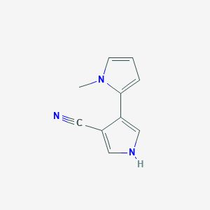 molecular formula C10H9N3 B13972459 1-Methyl-1H,1'H-[2,3'-bipyrrole]-4'-carbonitrile CAS No. 87388-73-6
