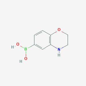 molecular formula C8H10BNO3 B1397246 (3,4-Dihydro-2H-benzo[b][1,4]oxazin-6-yl)boronic acid CAS No. 338454-17-4