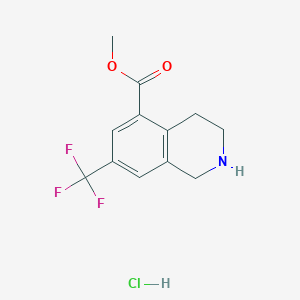 molecular formula C12H13ClF3NO2 B1397249 Methyl 7-(trifluoromethyl)-1,2,3,4-tetrahydroisoquinoline-5-carboxylate hydrochloride CAS No. 1187830-67-6