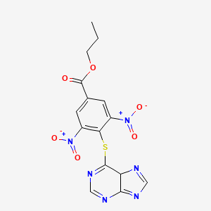 molecular formula C15H12N6O6S B13972536 propyl 3,5-dinitro-4-(5H-purin-6-ylsulfanyl)benzoate CAS No. 60112-26-7