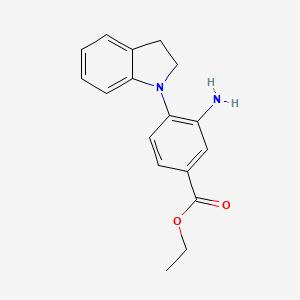 molecular formula C17H18N2O2 B1397254 Ethyl 3-amino-4-(indolin-1-yl)benzoate CAS No. 1219967-45-9
