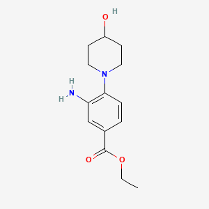 molecular formula C14H20N2O3 B1397257 Ethyl 3-amino-4-(4-hydroxy-1-piperidinyl)benzoate CAS No. 1219967-19-7