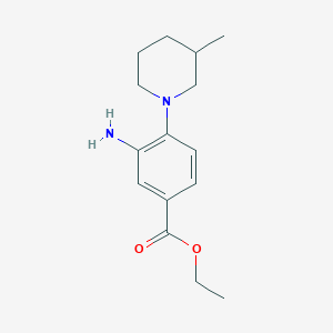molecular formula C15H22N2O2 B1397260 Ethyl 3-amino-4-(3-methyl-1-piperidinyl)benzoate CAS No. 1219960-70-9